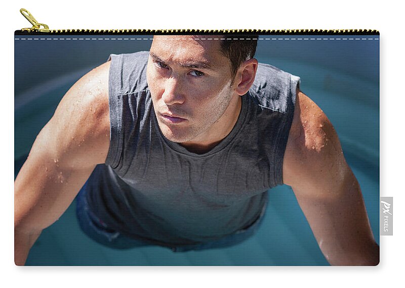 Dv8ca Zip Pouch featuring the photograph Dan RX at the Hot Tub by Jim Whitley