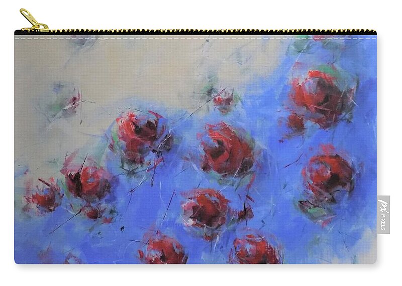 Floral Zip Pouch featuring the painting Dance of the Poppies by Dan Campbell