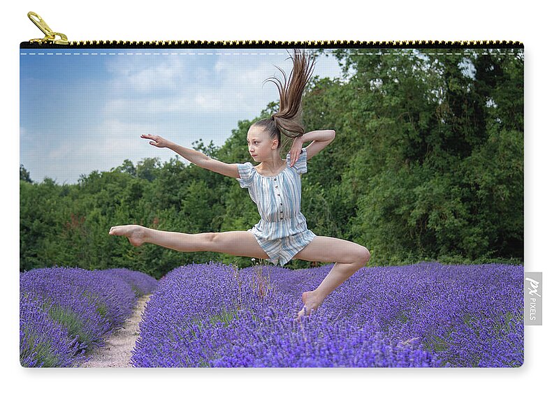 Lavender Zip Pouch featuring the photograph Dance on the lavender by Andrew Lalchan