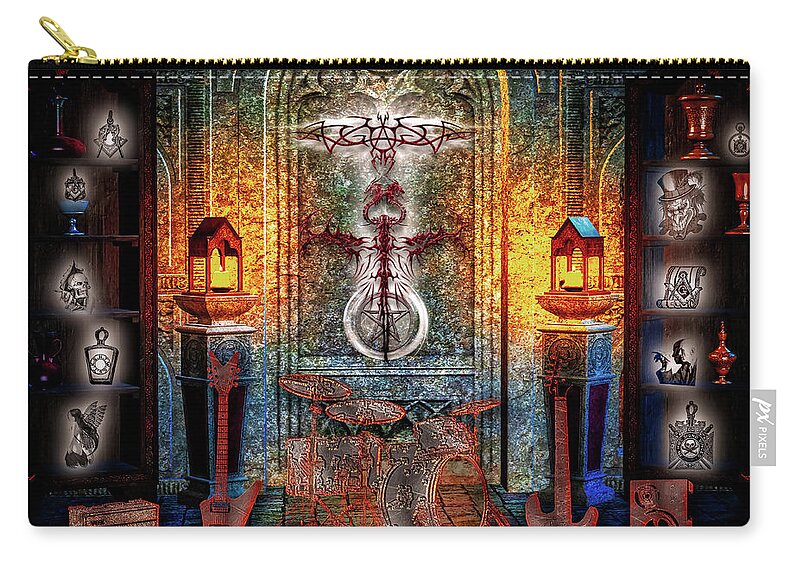 Heavy Metal Zip Pouch featuring the digital art Dance With The Devil by Michael Damiani