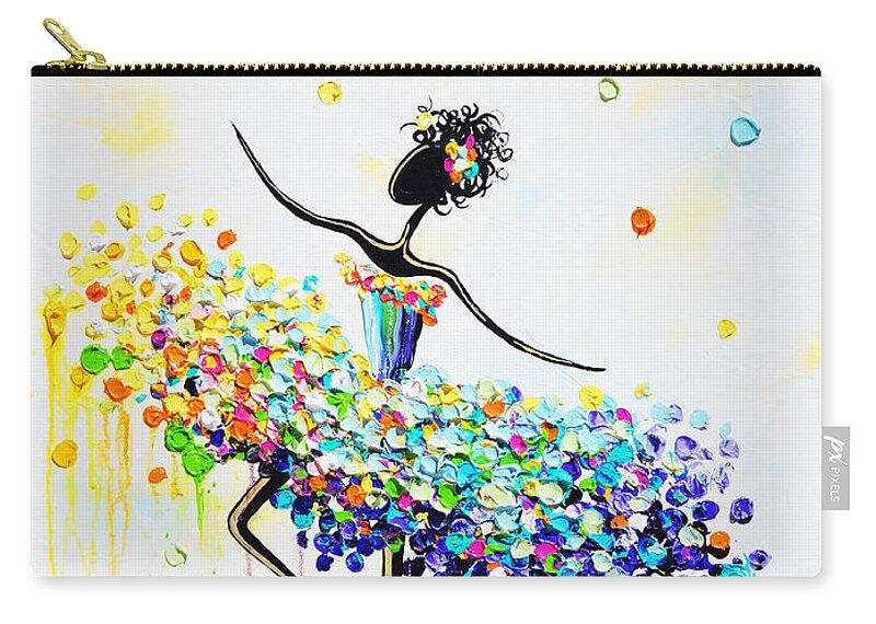 Dancer Zip Pouch featuring the painting Dancer en Pointe by Christine Bell