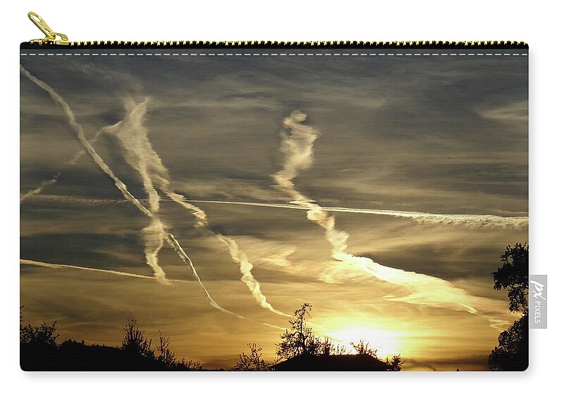 Sunset Zip Pouch featuring the photograph Dancers In The Sky by Joelle Philibert