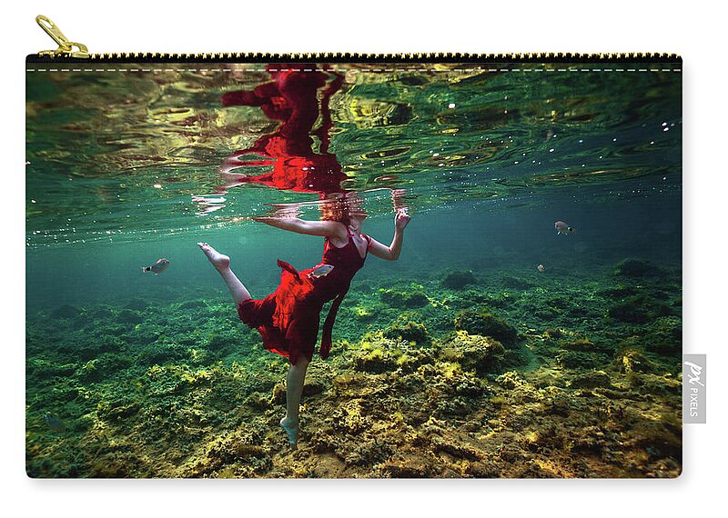 Underwater Zip Pouch featuring the photograph Dancing by Gemma Silvestre