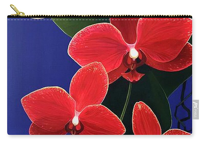 Red Zip Pouch featuring the painting Dancing In The Dark by Hunter Jay