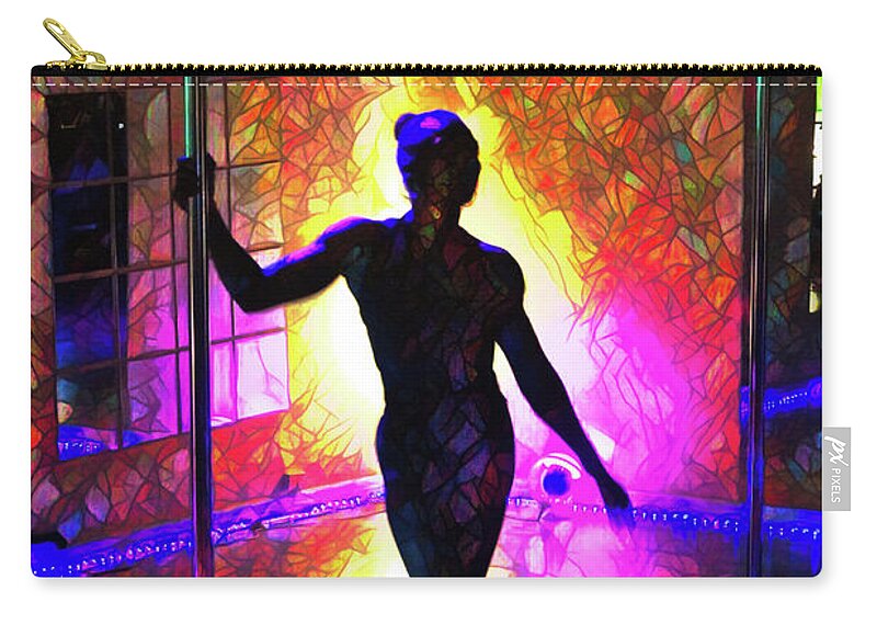 Dark Zip Pouch featuring the digital art Dancing On Glass 3 by Recreating Creation