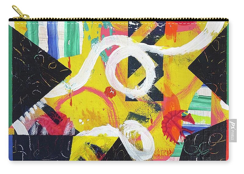 Star Carry-all Pouch featuring the painting Dancing Yellow Star by Cyndie Katz