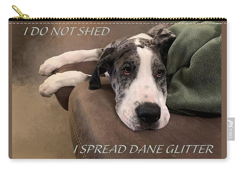 Dane Zip Pouch featuring the photograph Dane Glitter by Anthony Jones