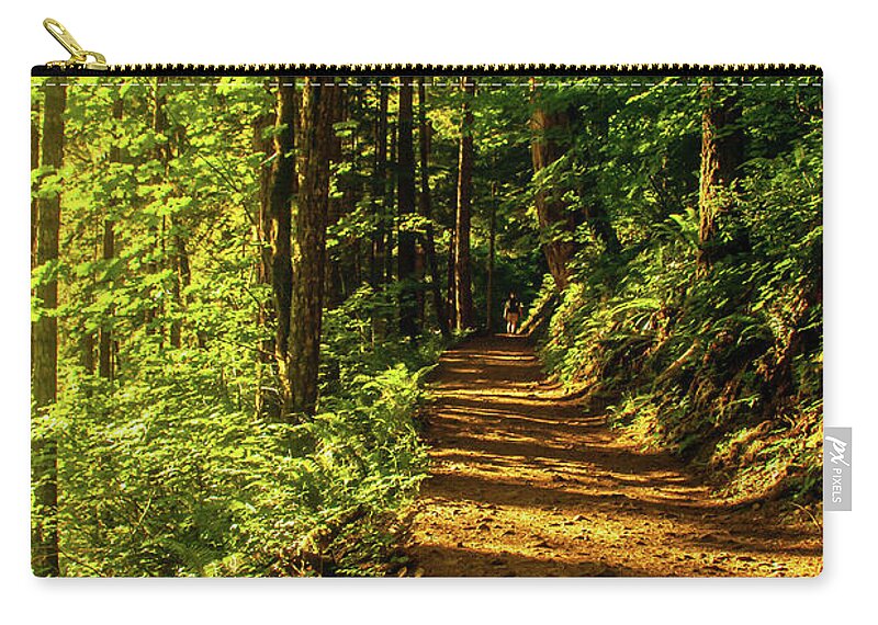 Pnw Zip Pouch featuring the photograph Into the Woods by Leslie Struxness