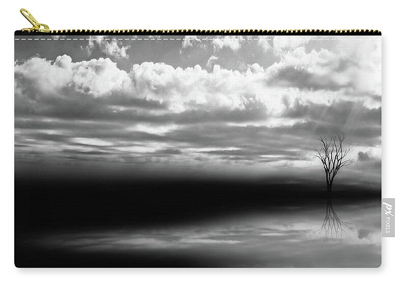 Black And White Zip Pouch featuring the photograph Dark And Light by Carmen Kern