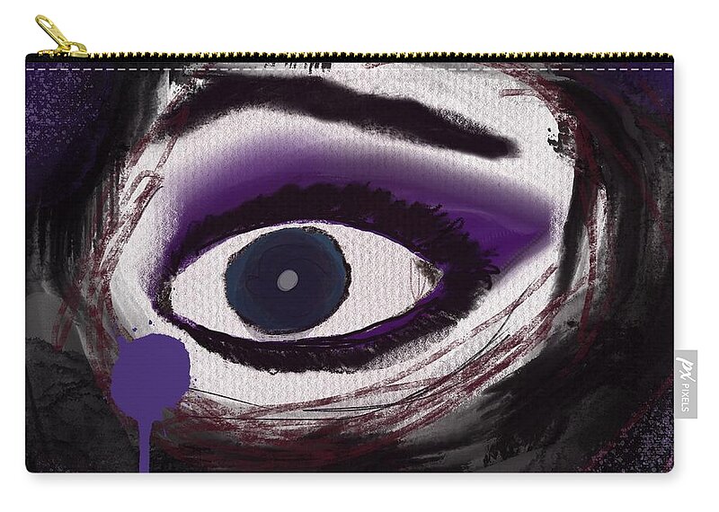 Eye Carry-all Pouch featuring the digital art Dark Tears by Michelle Hoffmann