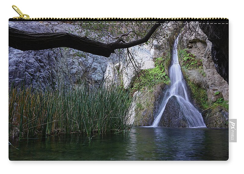Darwin Falls Zip Pouch featuring the photograph Death Valley Refuge by Brett Harvey