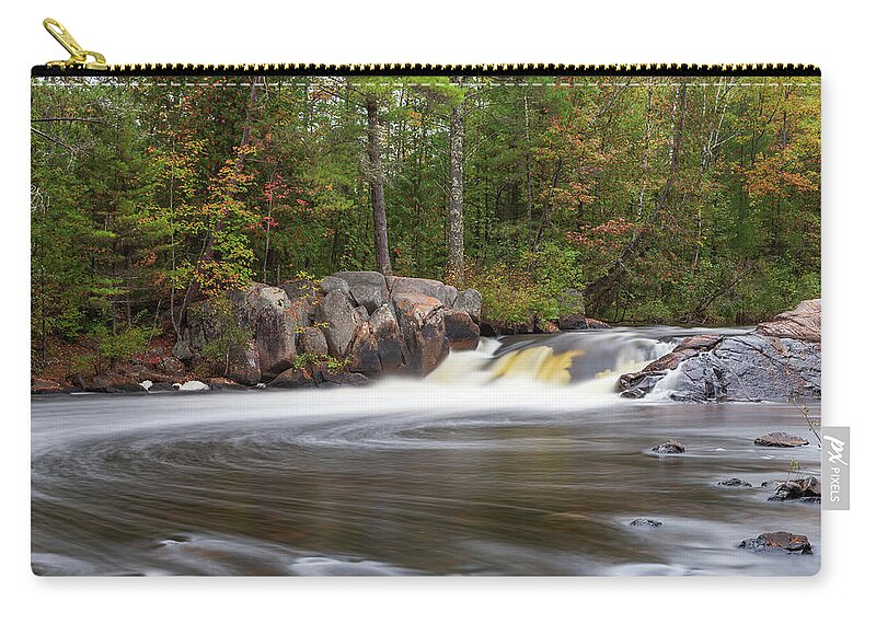 Crivitz Zip Pouch featuring the photograph Dave's Falls by Paul Schultz