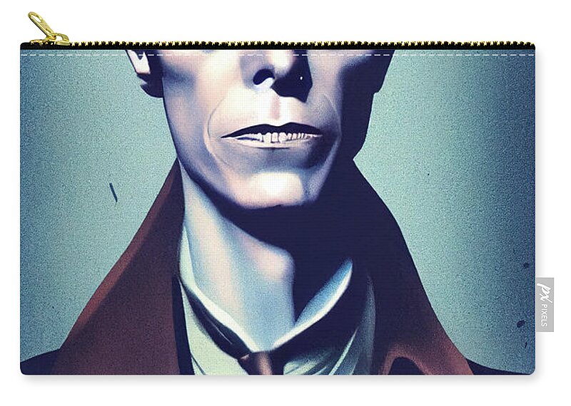 Fashion Zip Pouch featuring the painting David Bowie as John Constantine frontal portrait tren b6e2c0a5 f589 438f 8b19 347deb2c93 by MotionAge Designs