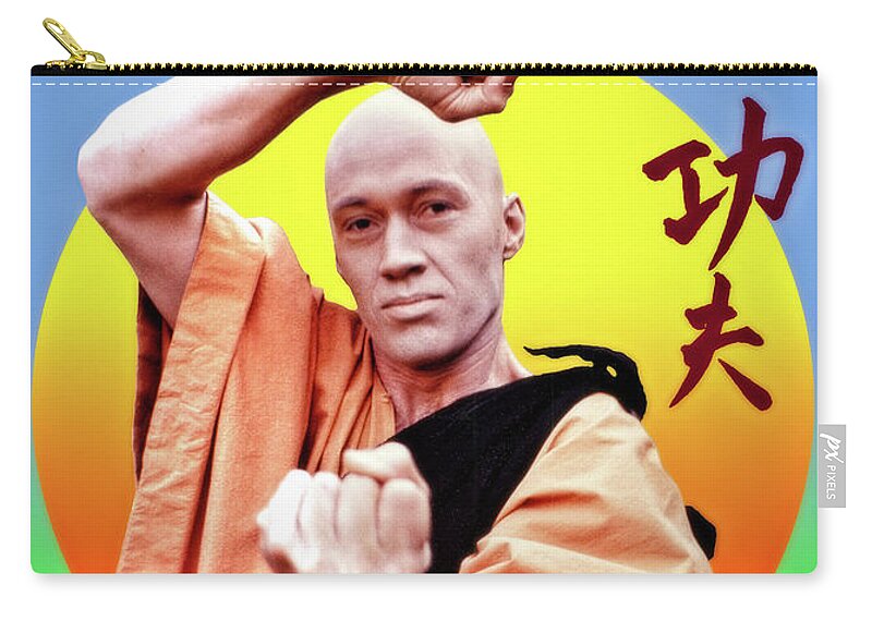 2d Zip Pouch featuring the photograph David Carradine - Kung Fu by Brian Wallace