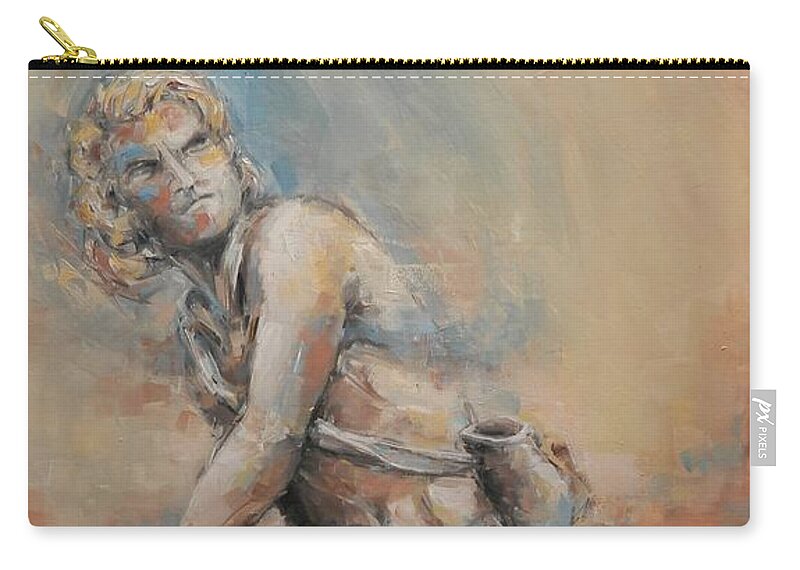 David Zip Pouch featuring the painting David by Dan Campbell