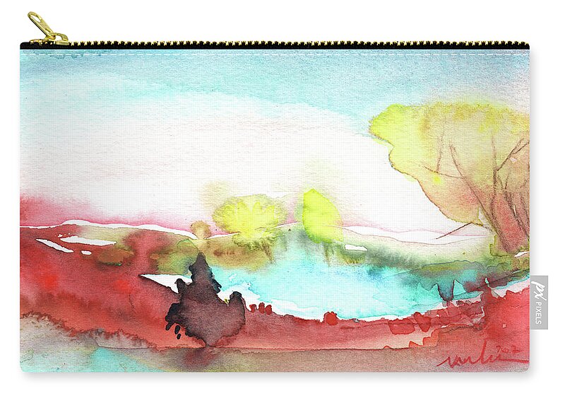 Dawn Zip Pouch featuring the painting Dawn 31 bis by Miki De Goodaboom