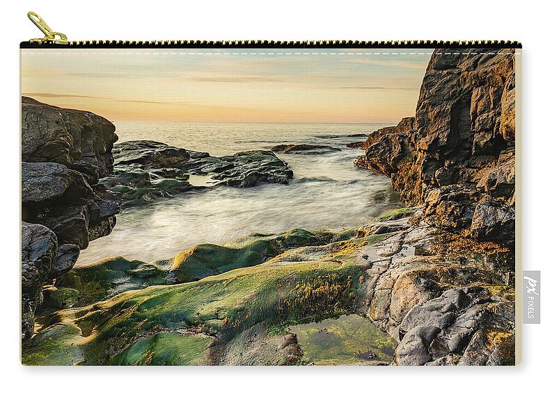 Acadia National Park Carry-all Pouch featuring the photograph Dawn on the Acadia Coast 1 by Ron Long Ltd Photography