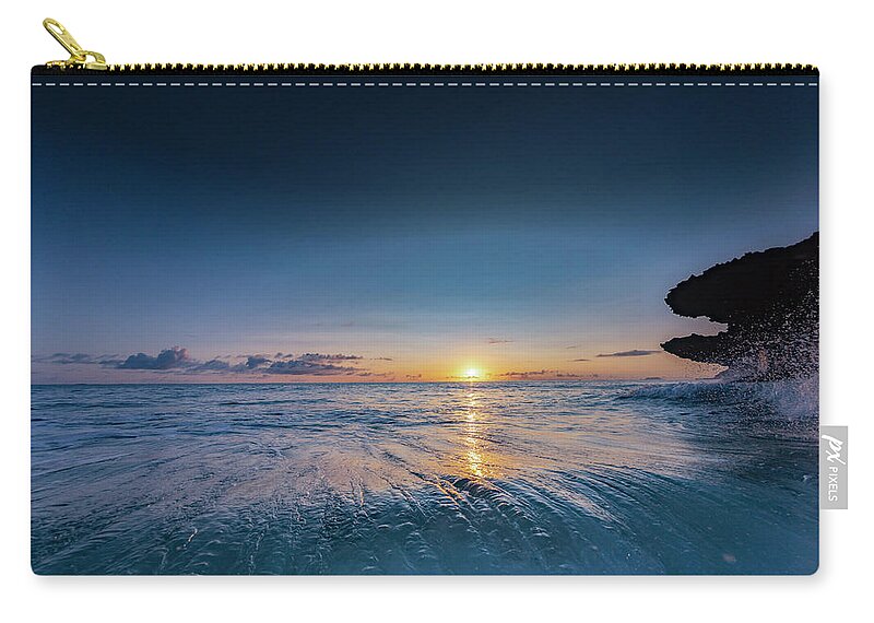 Surf Zip Pouch featuring the photograph Dawn Sweeper by Sean Davey
