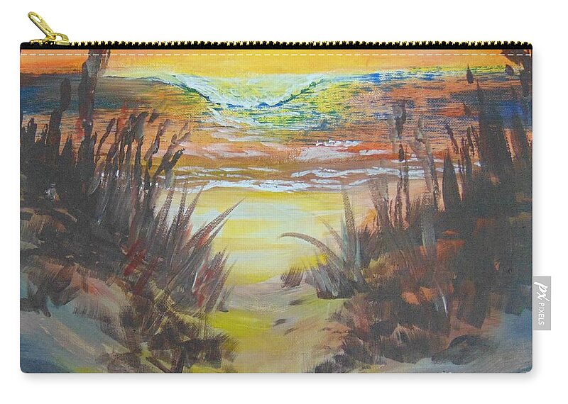 Beach Carry-all Pouch featuring the painting Dawn's Early Light by Saundra Johnson