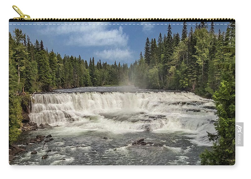 Waterfall Zip Pouch featuring the photograph Dawson Falls, British Columbia by Patti Deters