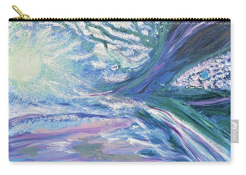 Acrylic On Canvas Zip Pouch featuring the painting Day by David Feder