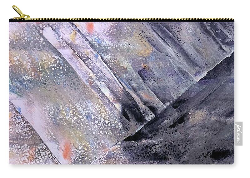 Abstract Acrylic Pour Zip Pouch featuring the painting Day Into Night by Pour Your heART Out Artworks
