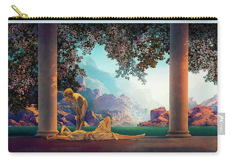 Daybreak Zip Pouch featuring the painting Daybreak by Maxfield Parrish 1922 by Maxfield Parrish