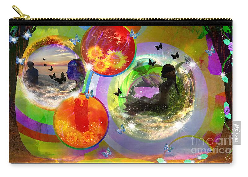 Daydreaming Zip Pouch featuring the mixed media Daydreaming by Diamante Lavendar