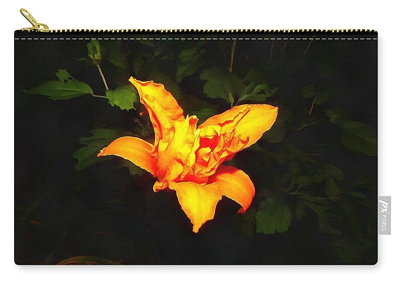Daylily Carry-all Pouch featuring the photograph Daylily at Night by Christopher Reed