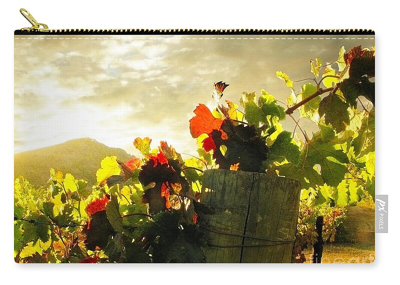 Napa Zip Pouch featuring the photograph Days End in Napa by Ellen Cotton