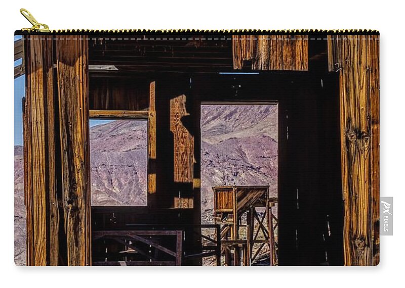 Death Valley Zip Pouch featuring the photograph Death Valley History by Brett Harvey