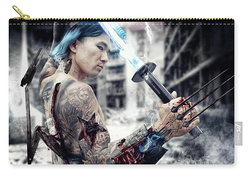 Argus Dorian Carry-all Pouch featuring the digital art DeathStalker He was only born a Human by Argus Dorian
