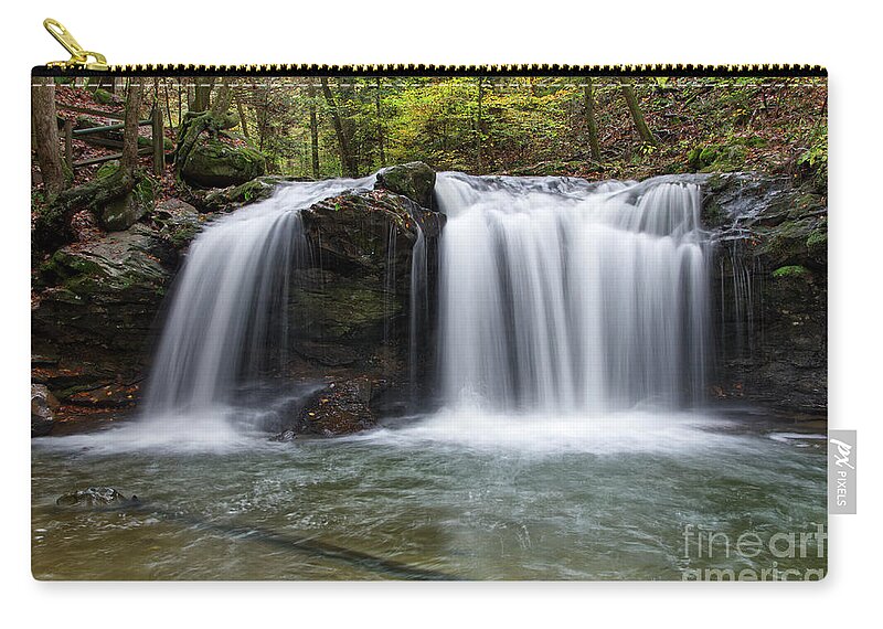 Debord Falls Zip Pouch featuring the photograph Debord Falls 16 by Phil Perkins