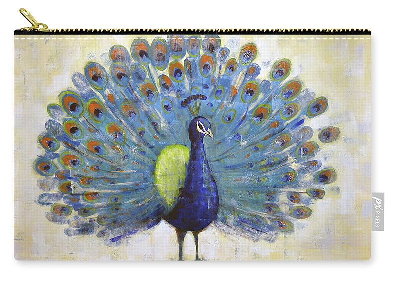 Peacock Zip Pouch featuring the painting Decked Out by Amy Giacomelli