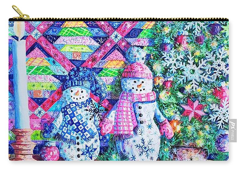 Quilt Carry-all Pouch featuring the painting Decorating for Christmas by Diane Phalen