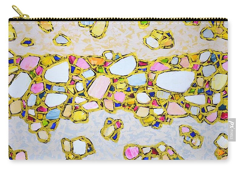 Stones Zip Pouch featuring the painting 	Decoration. by Iryna Kastsova