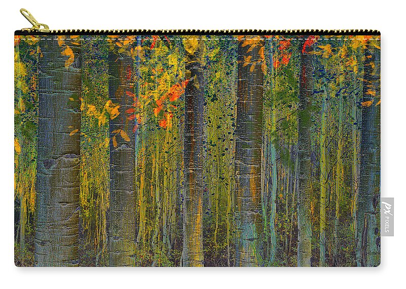 Forest Zip Pouch featuring the photograph Deep into the Aspens by Sandra Selle Rodriguez