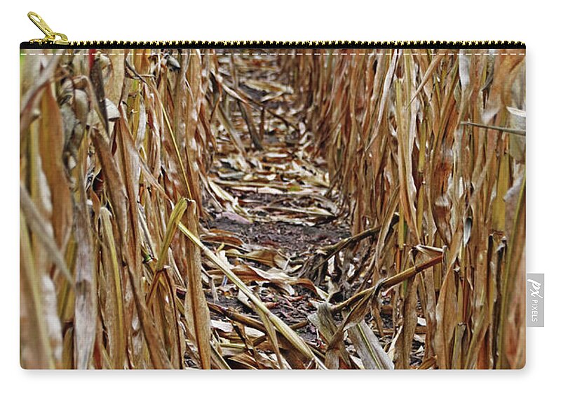 Corn Zip Pouch featuring the photograph Deer Path by Debbie Oppermann