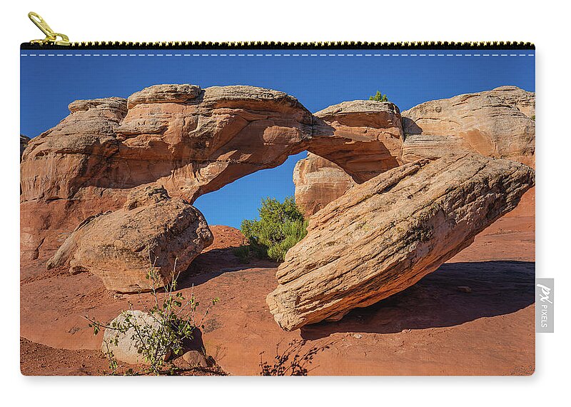 Arches National Park Carry-all Pouch featuring the photograph Defying Gravity by Ron Long Ltd Photography