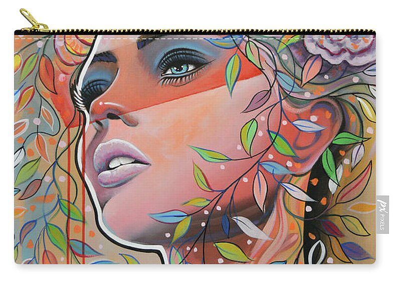 Portrait Zip Pouch featuring the painting Deja Vu by Amy Giacomelli