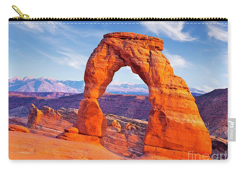 Arches National Park Utah Zip Pouch featuring the photograph Delicate Arch, Arches national park, Utah, USA by Neale And Judith Clark
