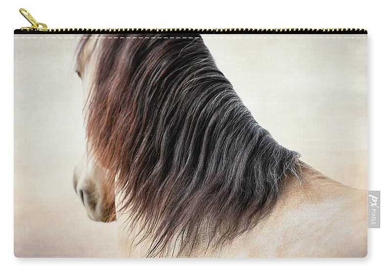 Photographs Zip Pouch featuring the photograph Demure - Horse Art by Lisa Saint