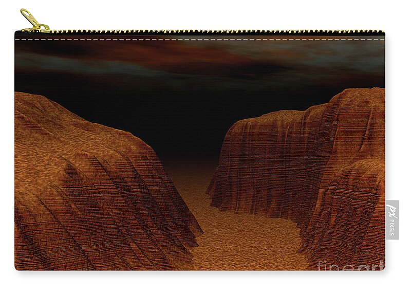 Desert Zip Pouch featuring the digital art Desert at Night by Phil Perkins