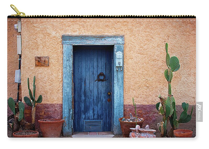 Doors Zip Pouch featuring the photograph Desert Blue by Carmen Kern