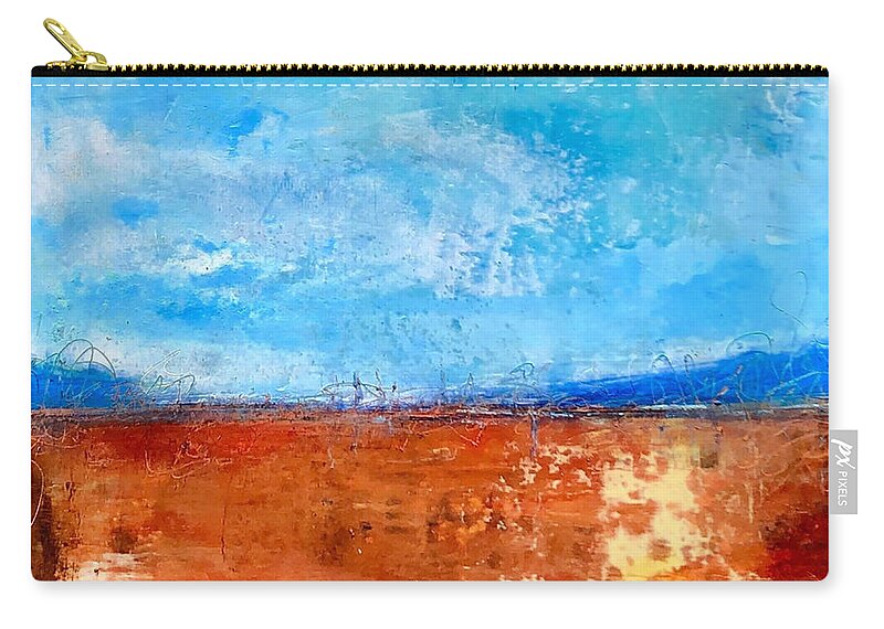Abstracted Landscape Zip Pouch featuring the painting Desert Grace by Mary Mirabal