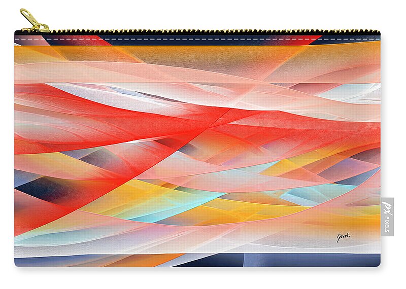 Desert Zip Pouch featuring the painting Desert - Smooth Elegant Colorful Abstract Landscape Painting by iAbstractArt