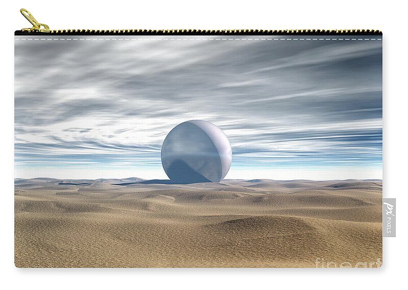 Desert Zip Pouch featuring the digital art Desert Sphere by Phil Perkins