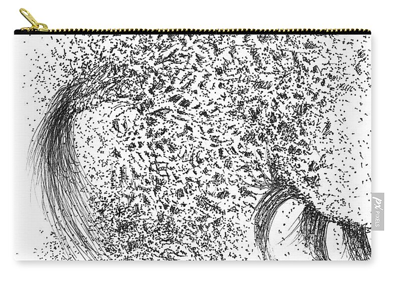 Points Zip Pouch featuring the drawing Desert Storm by Franci Hepburn