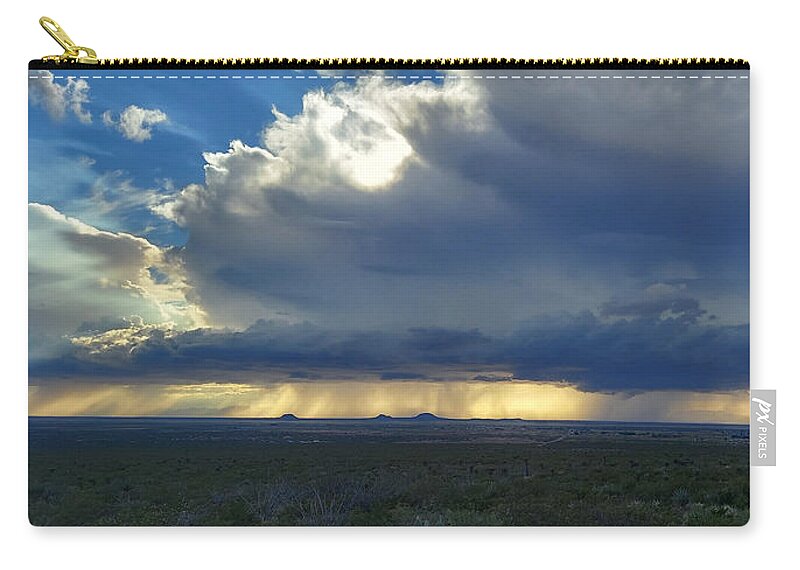 Thunderstorm Zip Pouch featuring the photograph Desert Storm by Ken Kvamme