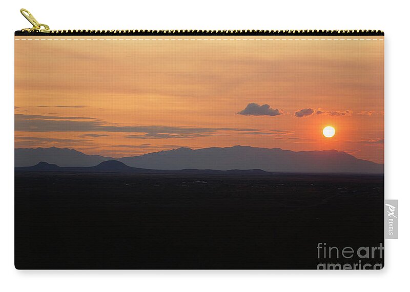 Sunset Zip Pouch featuring the photograph Desert sunset 1 by Ken Kvamme